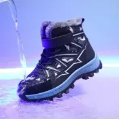 (店+)雪靴女男兒童厚底防水雪靴增高雪鞋韓國保暖雪地靴冰爪耐磨防滑登山鞋大童戶外抗菌消臭中高筒運動鞋防磨腳童靴止滑大尺碼童鞋