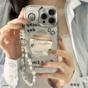 鏤空鏡面笑臉掛鏈 防摔手機殼 OPPO A6S A6X A5 A3 pro A3X A79 A98 A77 A74 5G