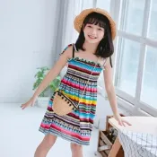 Baby童衣 女童夏季渡假風吊帶裙 女寶寶夏季無袖洋裝 11630