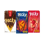 格力高 極品粒粒 Pocky單盒組 (杏仁、草莓、巧克力)追劇零食 零食團購 日本零食 辦公室零食