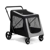 (店+)【IPSKY】中大型犬寵物推車 折疊手推車 大空間推車 承重40KG 寵物外出推車 全網面透氣 四輪避震 大型寵物車