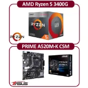 ASUS 華碩 AMD AM4 R5-3400G 四核 CPU+華碩PRIME A520M-K主機板 組合包