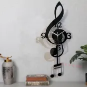 🔥臺灣出貨🔥創意音符掛鐘客廳現代簡約鐘錶家用時尚輕奢掛錶餐廳大氣裝飾時鐘 時鐘掛鐘 設計感時鐘 造型時鐘 創意時鐘