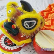 【桃園出貨】獅子頭舞獅兒童醒獅表演道具幼兒小舞獅頭國風舞獅子小孩玩具全套