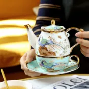 全球選品1館 生活百貨 風下午茶紅茶杯花茶壺咖啡杯碟子母壺套裝骨瓷伴手禮