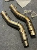 適用摩托車雅馬哈R1側排中段 YZF-R1改裝中尾段排氣管09-13 14年 適用於yamaha R1 2009-2