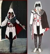 Cosplay服裝刺客信條II埃齊奧白色款繡花版 刺客教條cos服