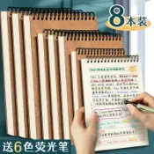 協貿國際日用品生活館 上翻牛皮紙線圈本B5加厚筆記本子簡約方格本大學生考研橫線網格本文具ins風創意超厚A4格子豎翻練習本小本子