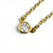 【DOKODEMO】成色極佳 △ TIFFANY&Co. Tiffany By the Yard 1P 鑽石項鍊 750 黃金 直徑約 3.32 毫米 約 0.05 克拉 黃金重量 1.82 克 女士