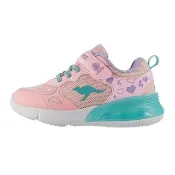 【KangaROOS】超輕量運動鞋 童鞋 中童 炫燈鞋 魔鬼氈 DREAMY 粉/湖水綠 KK41833