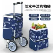 鑫誠批發網 【新店鉅惠】鋁合金購物車手推車網紅超市家用老人爬樓輕便行李折疊拉桿買菜車