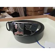 BURBERRY全新真品義大利製2.5cm寬戰馬皮帶頭黑色小牛皮皮帶/腰帶(90號)-2.1折出清(不議價商品)