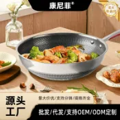 星光精品館 【316不鏽鋼加厚】炒鍋 炒菜鍋 不沾鍋 蜂窩鍋 無油煙鍋 雙面蜂窩設計 微油煙 物理不沾 導熱均勻 家用耐用 免開鍋 適用電磁爐