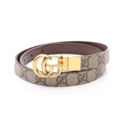 【DOKODEMO】【二手】Gucci GUCCI 雙G GG Supreme 金色五金雙面皮帶 女士二手 A