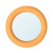 【IKEA 宜家家居】HUMLESJÖN 附吸盤鏡子，橘色