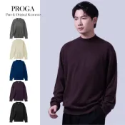 (店+)【PROGA】PRG25031 100%純Cashmere喀什米爾羊絨 小立領針織長袖毛衣男 標準款6色 柔軟