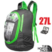 【遠東百貨】【The North Face】PIVOTER 輕量抗撕裂多功能後背包27L/可容15吋筆電/CHJ8 墨灰印花/氪綠✿30E010