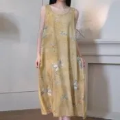 【韓國K.W.】韓國空運輕棉麻愛情約定高品質免穿搭洋裝(小香風/輕量涼感/洋裝/休閒/日系/通勤/渡假)