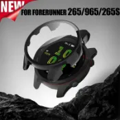 鋼化膜一體式外殼兼容 Garmin Forerunner 265S 965 265 Samrt 手錶外殼保護套,適用於 