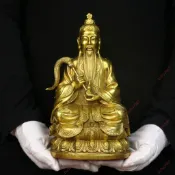 廠商爆促@純銅太上老君神像擺件 道家三清祖師像道教用品 客廳佛堂供奉工藝品 太上老君神像擺件 像道教用品 神像擺件 擺件