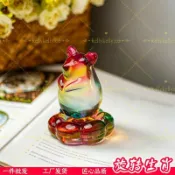 白沙屯 媽祖加持/琉璃旋轉12生肖擺飾玻璃轉轉生肖兔龍屬相招財禮品黃水晶十二生肖 開運 招財進寶 辟邪保平安 招貴人