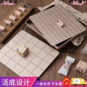 雪花酥模具 不粘模具 雪Q餅模具 帶格紋 方便切分 家用牛軋糖冷卻定型盤 牛軋糖家用手工自製 工具套裝 活底大號ela