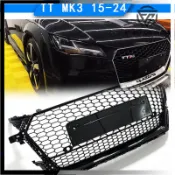 適用於15-24款Audi奧迪TT Mk3 FV/8S 改裝TTRS款水箱罩前保桿格柵蜂窩款水箱護罩黑色Quattro