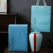 全球選品1館 生活百貨 上古 清心陶瓷茶葉罐青瓷大號密封儲茶罐小青柑陳皮一斤包裝禮盒