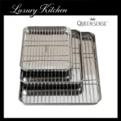 【Queen Sense】不銹鋼304托盤長方形食物準備托盤265 315 405廚房收納托盤韓國廚具