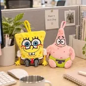 【SpongBob 海綿寶寶】2條組_可愛玩偶掛飾多功能擦拭巾(海綿寶寶 派大星)