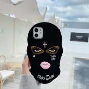 適用iphone16pro黑寡婦面具手機殼搞怪防摔矽膠保護套11xsmax