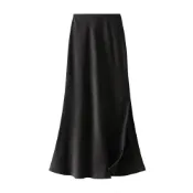 (店+)【巴黎精品】KC精品 現貨+預購 女頂級法式絲綢裙絲質長裙A字長裙半身裙休閒大尺碼女裝(魚尾裙開叉女裙子5色n1jd6)