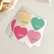 [Day's select] Love彩色愛心貼紙 跳色貼紙 封口貼 出貨貼紙 包裝貼 情人節 母親節 父親節