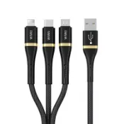 【磐石蘋果】WiWU 精英系列數據線 ED-104 三合一充電線/傳輸線-台灣公司貨