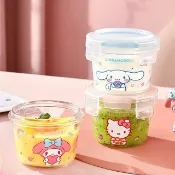 【SANRIO 三麗鷗】大耳狗美樂蒂凱蒂貓便攜玻璃保鮮盒 (可微波)