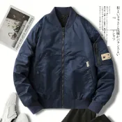 (店+)夾克外套男女生防潑水戶外滑雪刷毛保暖棒球棉質春秋天登山防風運動飛行夾克外套衝鋒衣美式立領長袖加大尺碼寬鬆百搭休閒男裝上衣夾克