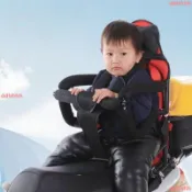 推薦 電動車機車兒童坐座椅折疊帶五點式安全帶寶寶後置座椅背帶扣電動後置座椅 兒童座椅 機車兒童座椅 糯糯少女