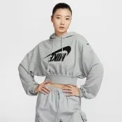 【NIKE 耐吉】長袖上衣 女款 帽T 運動 短版 毛圈布 AS W NSW OS FLC CROP PO HDY DA 灰 FV7778-063(3S4031)