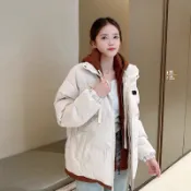 胖胖美依 保暖外套 風衣 防風外套M-2XL棉服 麵包服 新款假兩件設計感坎肩寬鬆棉服-1810.