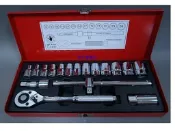 1附發票 黑手牌 1/2“ 4分18件 6角 12角 公制 套筒組 套筒板手組 4分套筒組 C418S