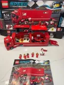 正品LEGO樂高 法拉利運輸車 75913，10年前老貨！ 盒子板正，說明書新。人仔齊全品相新。基本不缺件，卡車內部貼紙