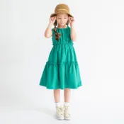 日本代購｜branshes 涼感蛋糕洋裝 80-150 女童層次裙襬短袖洋裝 夏季渡假風｜Yuna補貨研究