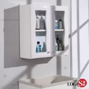 LOGIS邏爵家具 溫莎雙門防水浴櫃60CM 化妝櫃 吊櫃 櫥櫃 【LOGIS邏爵】【W1008】