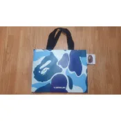 A BATHING APE Bape 原廠紙袋 藍色迷彩手提袋 27x21x9