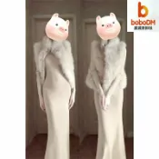 波波折扣社 【步步生蓮】魚尾連衣裙 針織連衣裙 修身連衣裙 打底裙 長裙 秋冬內搭 黑色針織 高領設計 魚尾裙襬 修身顯瘦 氣質內搭