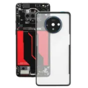 鼎盛貿易行 適用于for OnePlus 7T 電池后蓋帶相圈 (顏色：透明色)
