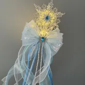 【魔法棒】原創超仙艾莎手作權仗 仙女棒魔法棒 兒童禮物 冰雪艾莎公主手持可發光 雪花ELSA