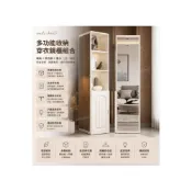 (店+)凌雲優選 旋轉穿衣鏡 全身落地鏡 移動收納櫃 臥室客廳多功能試衣鏡 破損包賠