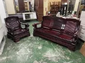【東鼎二手家具】紅木1+3人座實木沙發組*客廳沙發*組合沙發*實木沙發*單人沙發*三人沙發*木沙發*木椅