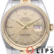 【DOKODEMO】勞力士 Datejust 36 男士腕錶 Jubilee 116233(F)，附錶盒、保固卡，K18YG/SS 材質，顏色錶殼，2004 年，成色極佳 [二手]